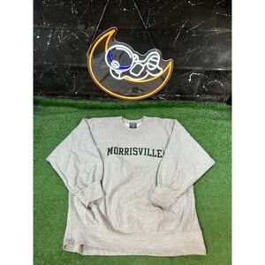 Vintage MV Sport Morrisville Mustangs Gray Mens‎ Crewneck Sweatshirt Size XXL